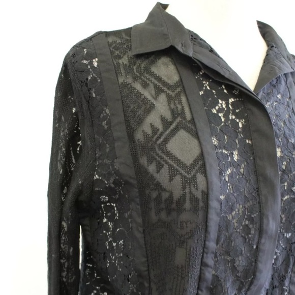 All Saints Dalliance Leela Lace Shirt - Picture 3 of 6